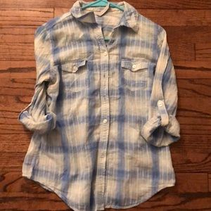 Old Navy Blue Plaid Top